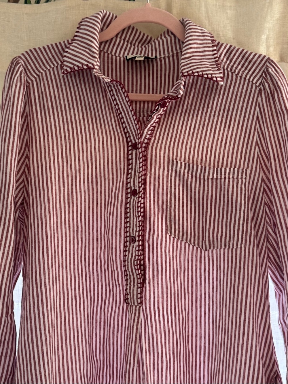Tuckernuck Red & White linen Callahan dress size S - Picture 3 of 4